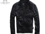 Mens David Beckham Slim Fit Black Genuine Leather Biker Jacket