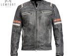 Men Biker Vintage Motorcycle Cafe Racer Retro Distressed Leather Casual Jacket