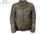 Men's Distressed Moto Vintage Retro Motorcycle Biker Cafe Racer Leather Jacket