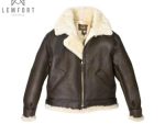 Aviator B3 RAF Brown Bomber WWII Real Off White Shearling Sheepskin Leather Flight Jacket