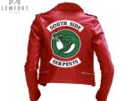 Southside Serpents Riverdale Slim Fit Red Biker Genuine Leather Jacket