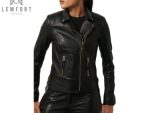 Women Soft Genuine Lamb Leather Slim Fit Biker Jacket