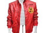 The Karate Kid Johnny Lawrence Cobra Kai Red Leather Jacket Halloween Costume