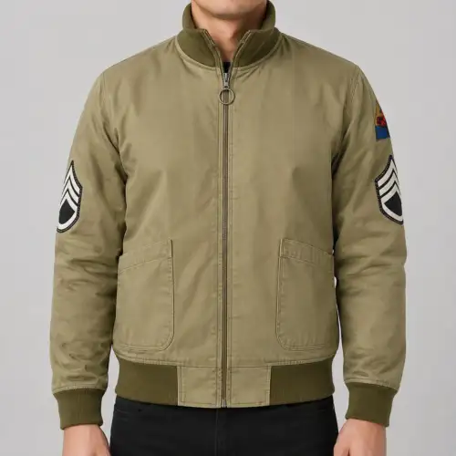 Fury Brad Pitt Bomber Tanker US Army WW2 Pilot Cotton Jacket