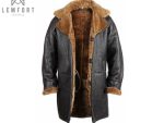 Mens Genuine Sheepskin World War II Pilot Flying Duffle Coat With Real Shearling