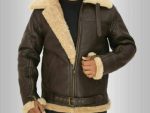 Men's Winter RAF B3 Real Sheepskin Flight Shearling Pilot Aviator Leather Jacket