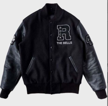 LL Cool J Rock The Bells Letterman Jacket with Real Cowhide Leather Sleeves - Image 5