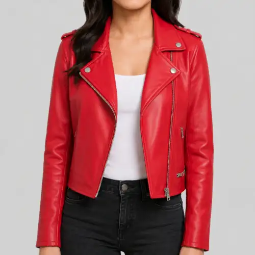 Southside Serpents Riverdale Slim Fit Red Biker Genuine Leather Jacket