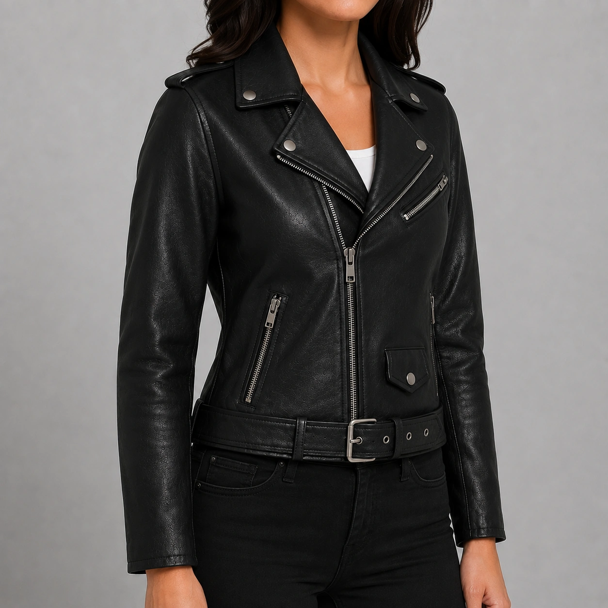 Women Riverdale SouthSide Serpents Embroidery Patch Real Leather Jacket - Image 2