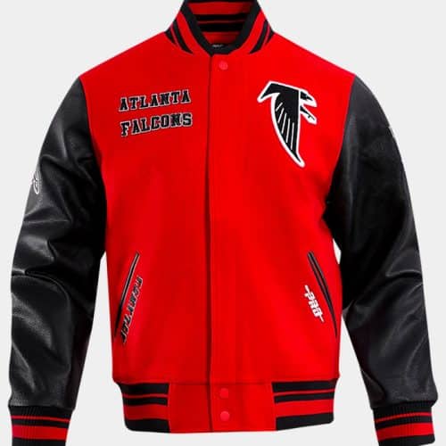 Men’s Atlanta Falcons Red Wool Varsity Jacket