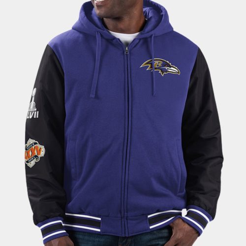 NFL Men’s Baltimore Ravens Purple Full-Zip Hoodie