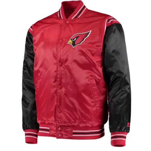 Men’s Arizona Cardinals Enforcer Red and Black Satin Jacket