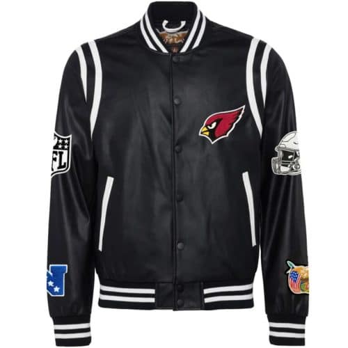 Men’s Arizona Cardinals Jeff Hamilton Leather Varsity Jacket