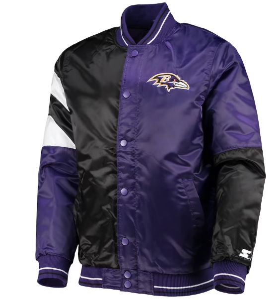 NFL Baltimore Ravens Purple Full-Snap Varsity Jacket - Image 2
