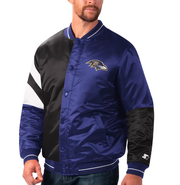 NFL Baltimore Ravens Purple Full-Snap Varsity Jacket - Image 4