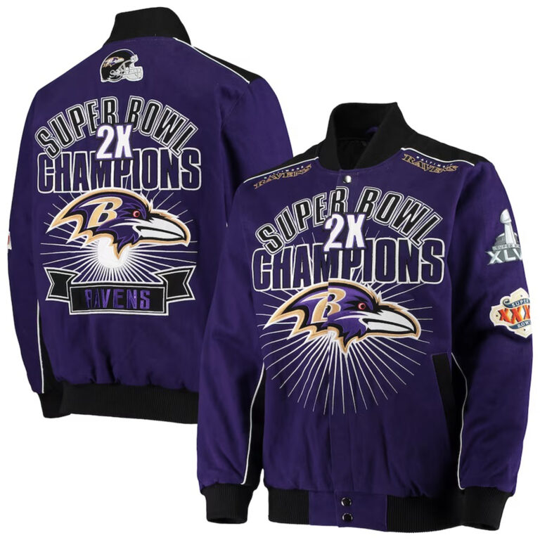 NFL Men’s Baltimore Ravens Super Bowl Purple Jacket - Image 2
