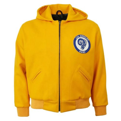 Los Angeles Rams 1950 Yellow Wool Hooded Jacket