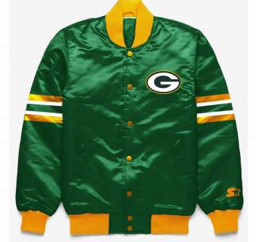 mens-green-bay-packers-button-down-green-satin-jacket