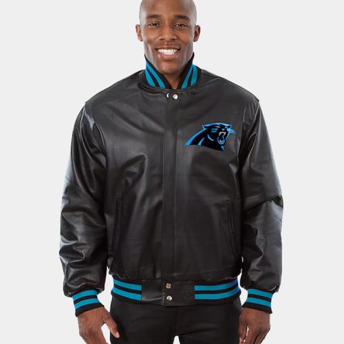Men’s Carolina Panthers Black Sheep Leather Jacket