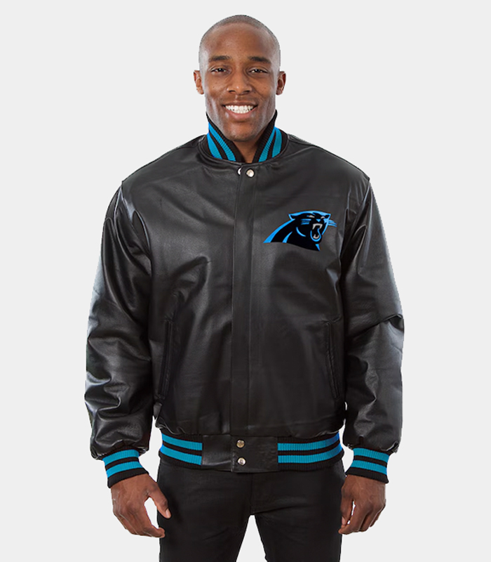 Men’s Carolina Panthers Black Sheep Leather Jacket
