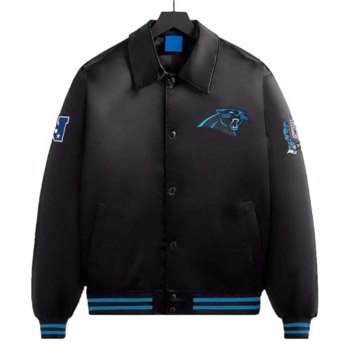 Carolina Panthers Men’s Black Satin Bomber Jacket