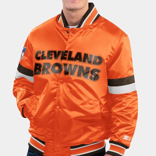 Men’s Cleveland Browns Full-Snap Satin Jacket