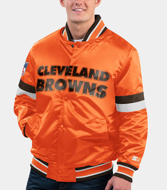 Men’s Cleveland Browns Full-Snap Satin Jacket