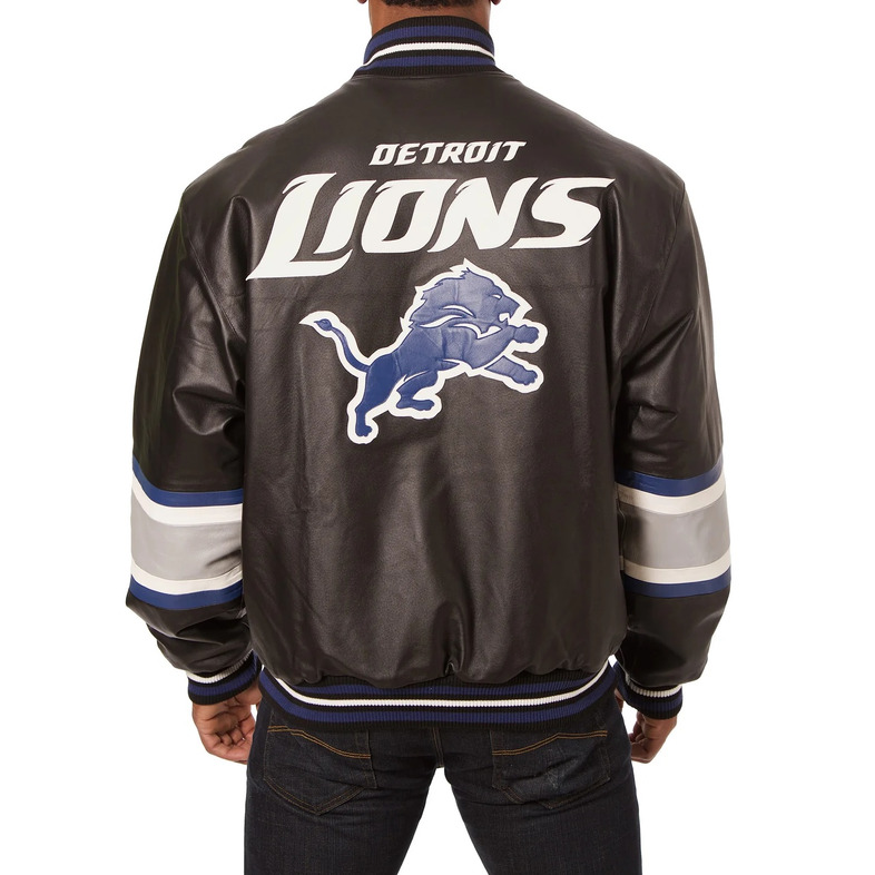 NFL Men’s Detroit Lions Black Leather Jacket - Image 3