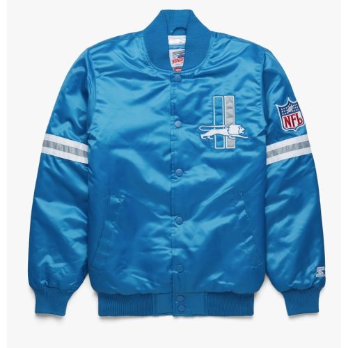 Men’s Detroit Lions Blue Vintage Satin Jacket