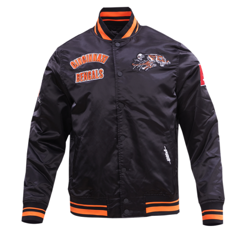 NFL Cincinnati Bengals Retro Black Satin Jacket