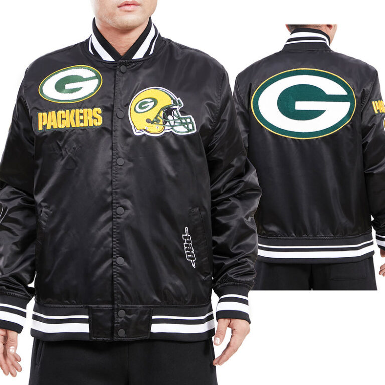 Men’s Green Bay Packers Mashup Men’s Satin Jacket - Image 6