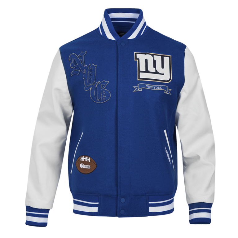 Men’s New York Giants Blue Wool Varsity Jacket