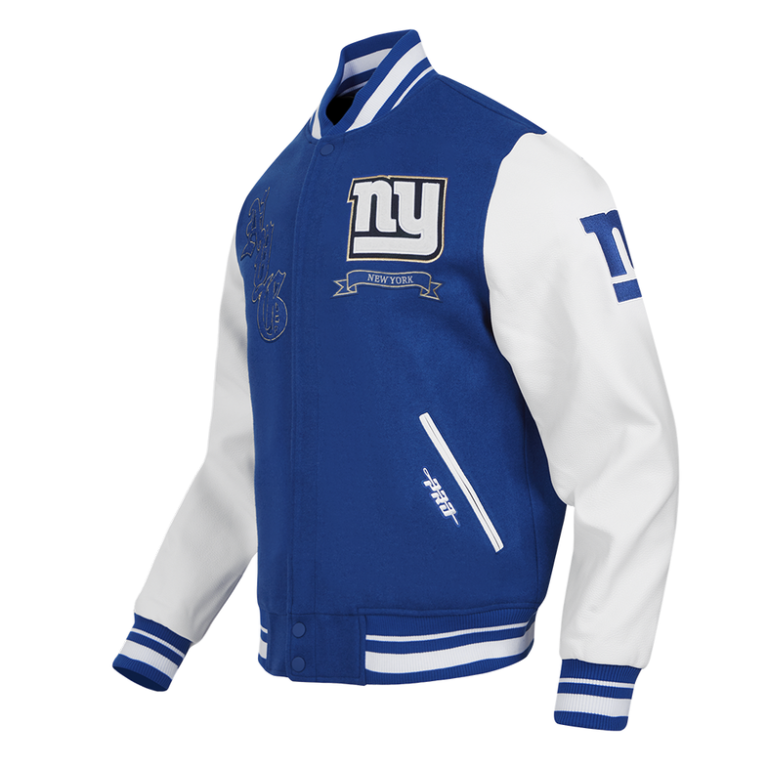 Men’s New York Giants Blue Wool Varsity Jacket - Image 2