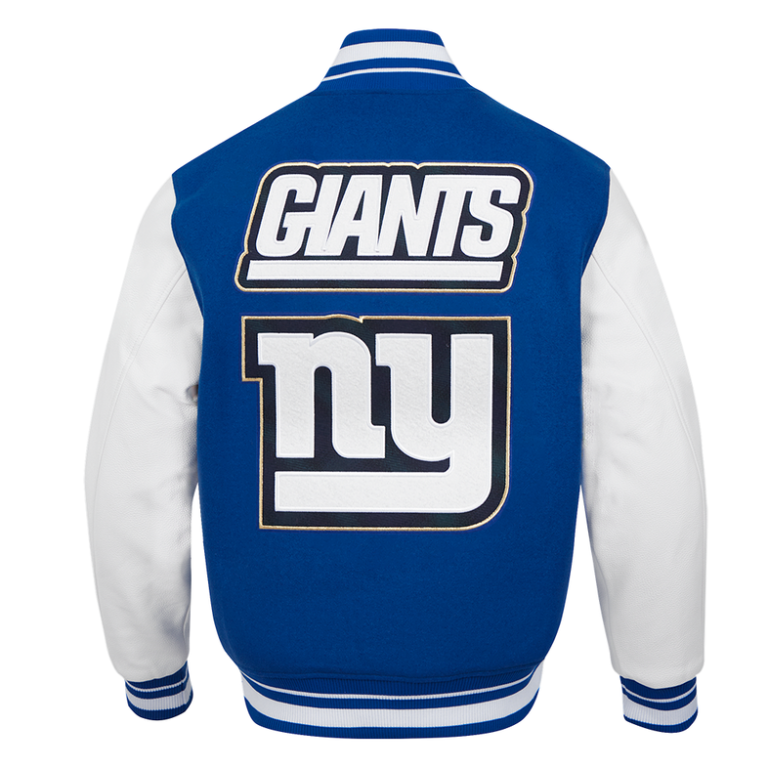 Men’s New York Giants Blue Wool Varsity Jacket - Image 4