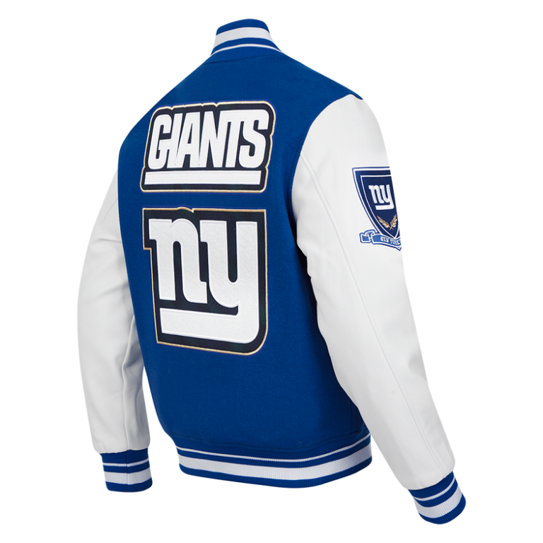 Men’s New York Giants Blue Wool Varsity Jacket - Image 3