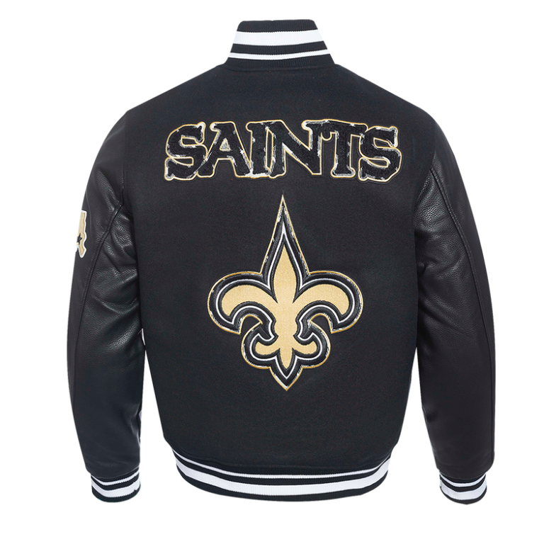 New Orleans Saints Pro Prep Men’s Wool Varsity Jacket - Image 4
