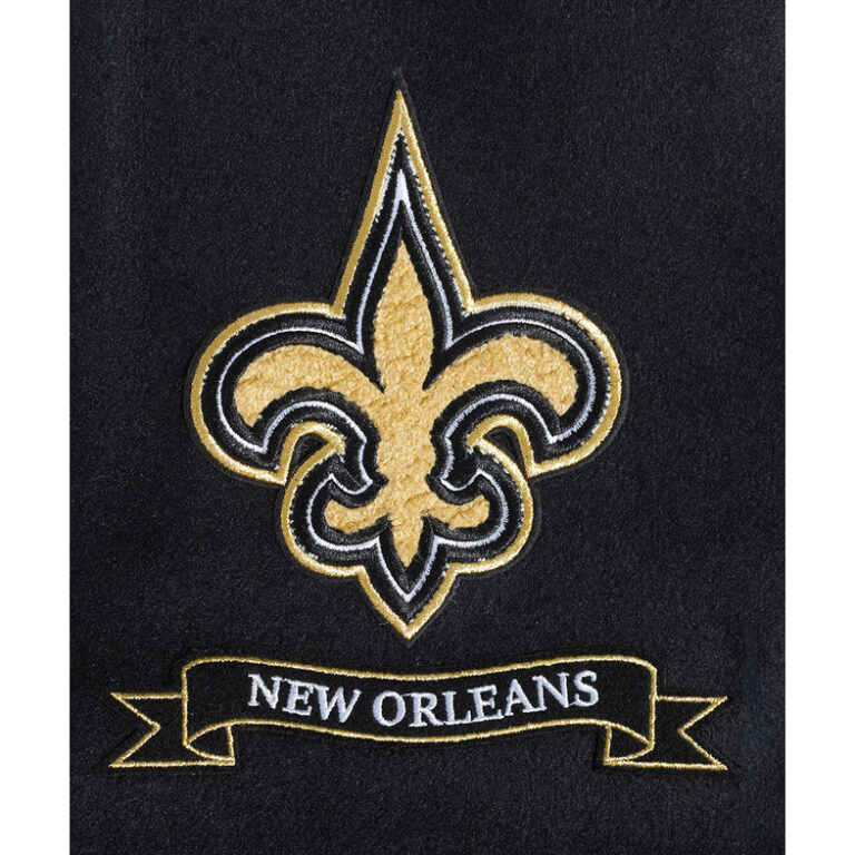 New Orleans Saints Pro Prep Men’s Wool Varsity Jacket - Image 6