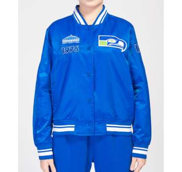 womens-seattle-seahawks-ribbed-blue-satin-jacket