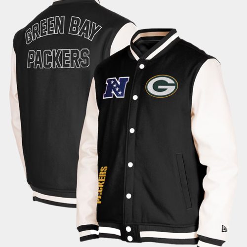 Men’s Green Bay Packers Black Varsity Full-Snap Jacket