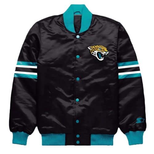 Jacksonville Jaguars Starter Black and Blue Satin Jacket