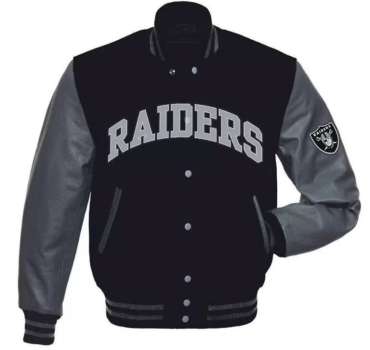 mens-las-vegas-raiders-grey-and-black-letterman-jacket