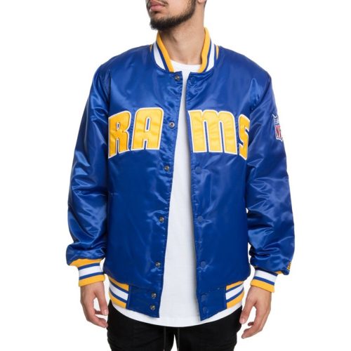 Men’s Los Angeles Rams Full-Snap Blue Satin Jacket