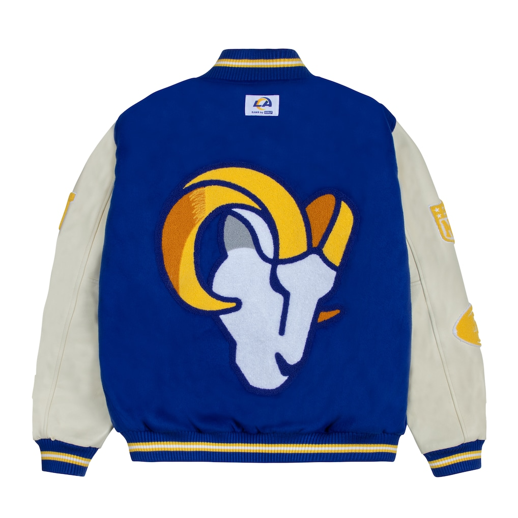 Los Angeles Rams Scarlet GOLF Royal Letterman Jacket - Image 5