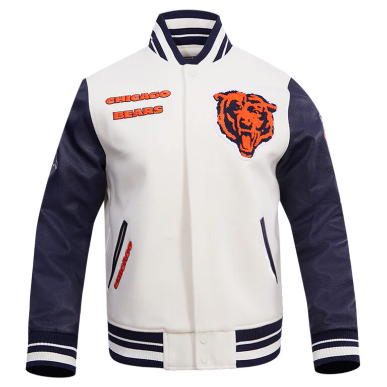 Men’s Chicago Bears Classic Wool Varsity Jacket - Image 5