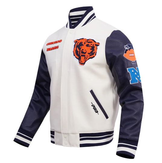 Men’s Chicago Bears Classic Wool Varsity Jacket - Image 4
