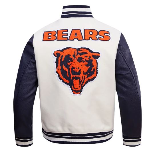 Men’s Chicago Bears Classic Wool Varsity Jacket - Image 2