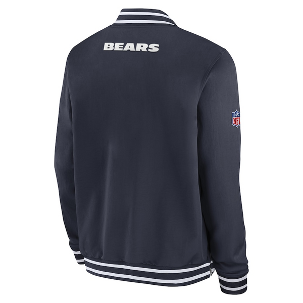 Men’s Chicago Bears Navy Coach Full-Zip Bomber Jacket - Image 3