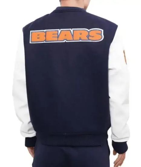 Men’s Chicago Bears Wool Letterman Jacket - Image 2