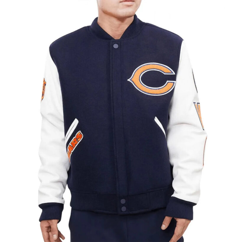 Men’s Chicago Bears Wool Letterman Jacket - Image 6