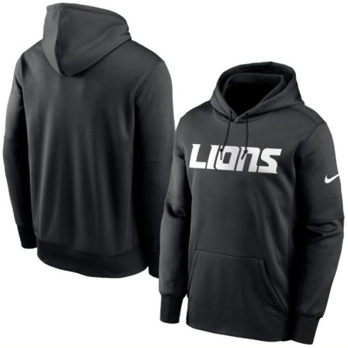 Men's Detroit Lions Nike Black Fan Gear Wordmark Performance Pullover Hoodie